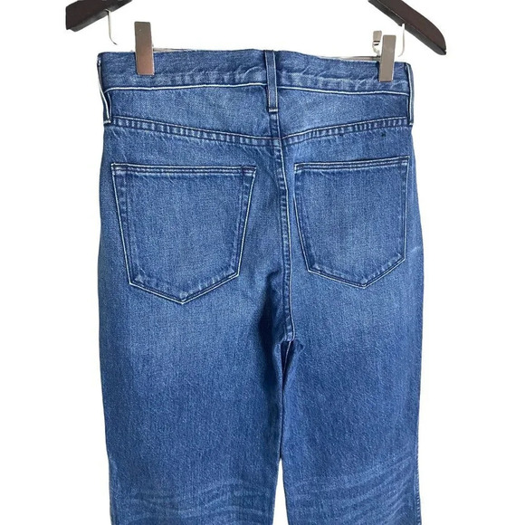 3x1 NYC High Rise Flared Crop Jeans Raw Large Cuffed Rigid Denim-sz 24 - Picture 7 of 12